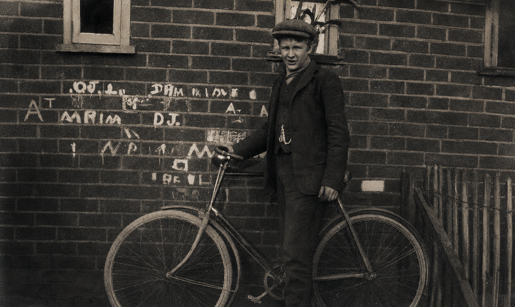 Alfred Sinclair Johnstone - on bike - Aldershot - 1914